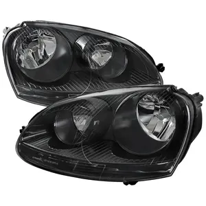 2005-2010 Volkswagen Golf Mk5 /Jetta/Rabbit Factory Style Headlights w/ P21W Turn Signal Bulbs (Matte Black Housing/Clear Lens)