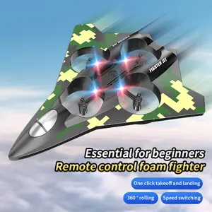 Futuristic Fighter Jet RC Planes Remote Control Airplanes for Kids Adults Beginners 360° Flip Easy to Fly with LED Lights and 3 Speed Modes power toys Stunt Drone aircraft Colorful
