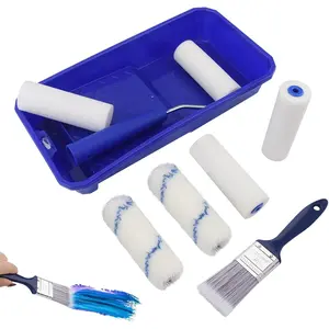 Roller Kit, 9 count  Painting Supplies -  Brush,  Tray, Painting Tools, Roller and  Brushes, Durable Wall Painting Kit for Painting Walls, Cabinet,  up
