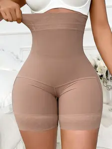 1 Count Women's High Waist Lace Trim Shapewear Shorts, Fajas, Colombian Shapewear, Breathable Butt Lifting Shaping Shorts, Tummy Control High Compression Body Shaper Panty, Comfortable Sculpting Bottoms, Ideal for Yoga & Gym Workouts & Active Wear