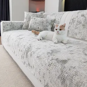 1pc Luxurious Chenille Sofa Cushion, All-Season Universal, Non-Slip Washable Seat slipcover, Pet Friendly, Home Decor