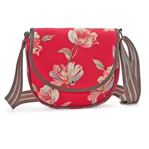 Tamsy Eye Catching Cotton Sling Bag with Magnetic Flap Clouser