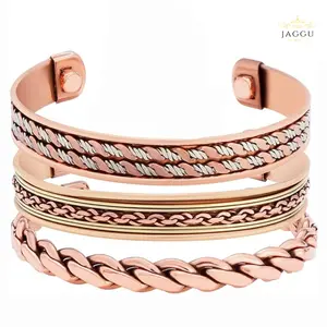 Set of 3 Copper Bracelets for Men and Women with Gift Bag