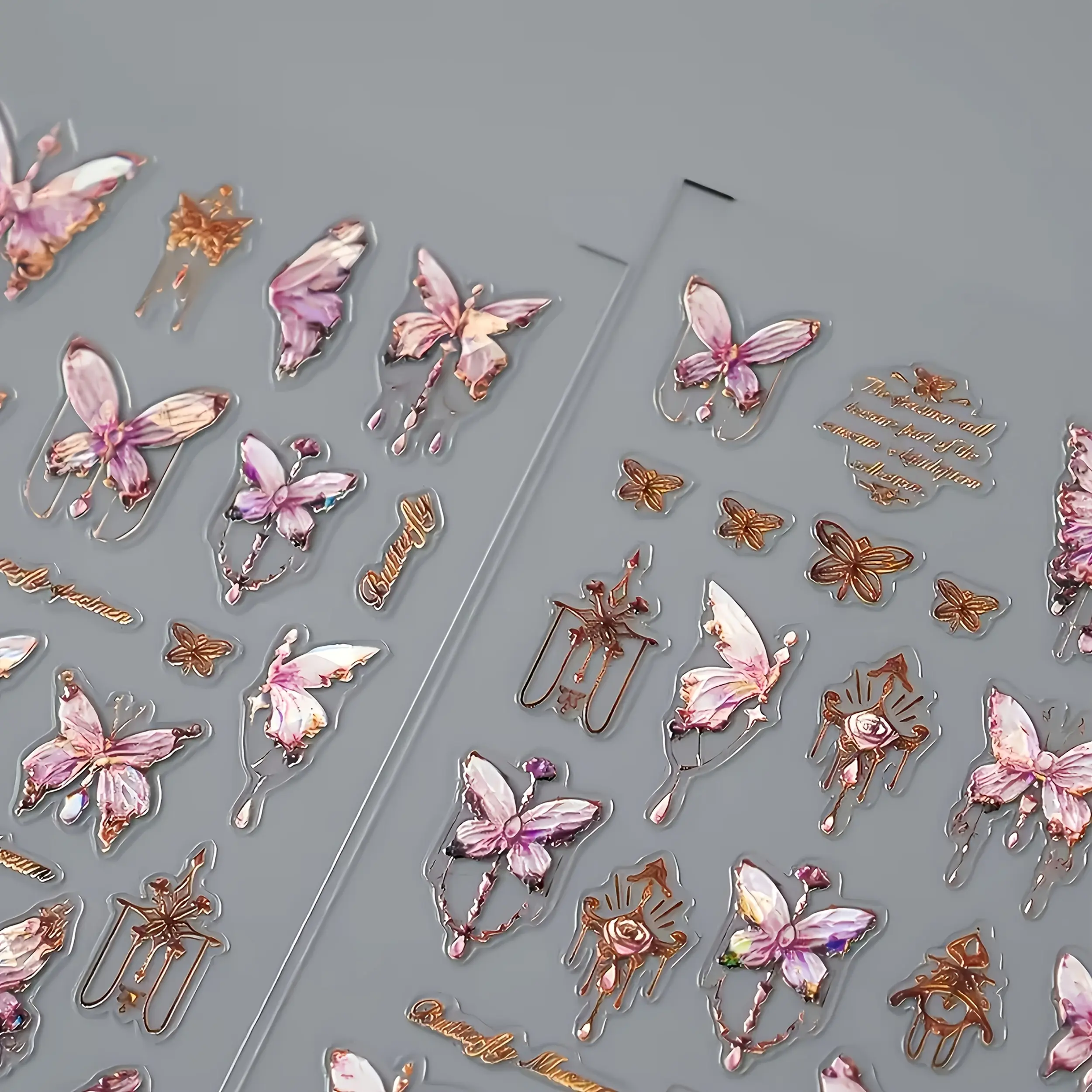 Sparkling Butterfly Motif Self-Adhesive Nail Stickers for Home Decor Accents, Sparkling Look Nail Art Design Diy Nail Art Diy Nail Art