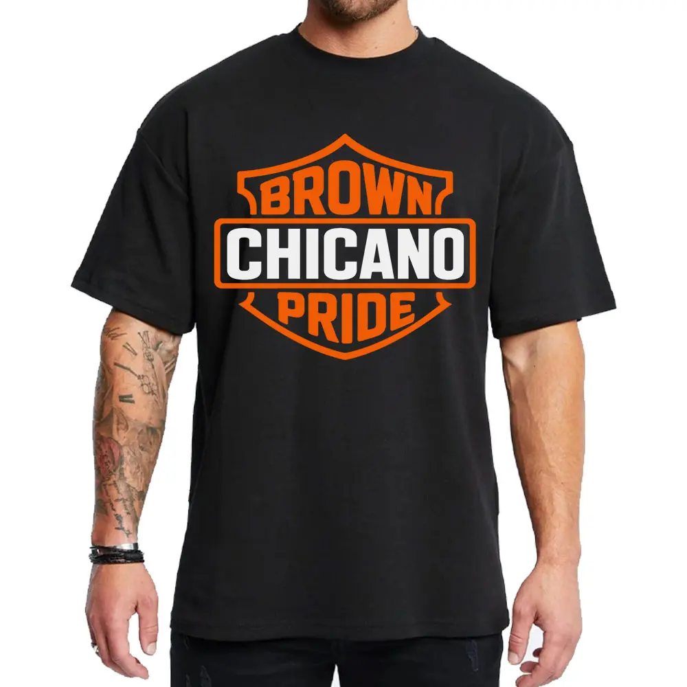 Chicano Brown Pride Logo moto, Chicano Clothes Chicana Cholo Chola Style Clothing Unisex Hoodie Medium Heavy Sweatshirt for Men & Women Streetwear