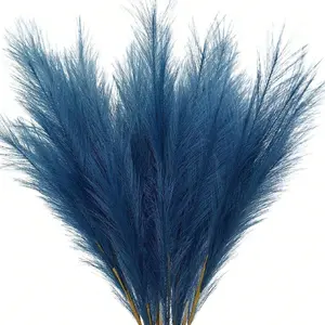 5pcs Artificial Rush Grass Decor, Plush Grass Decoration, Long Faux Ball Flowers for Room Decor, Holiday or Daily Arrangements, Home Decor, Fake Indoor Plants