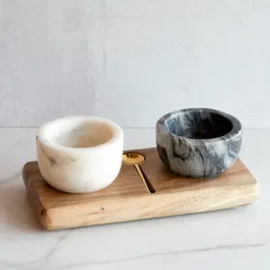 S/P MARBLE PINCH POT SET