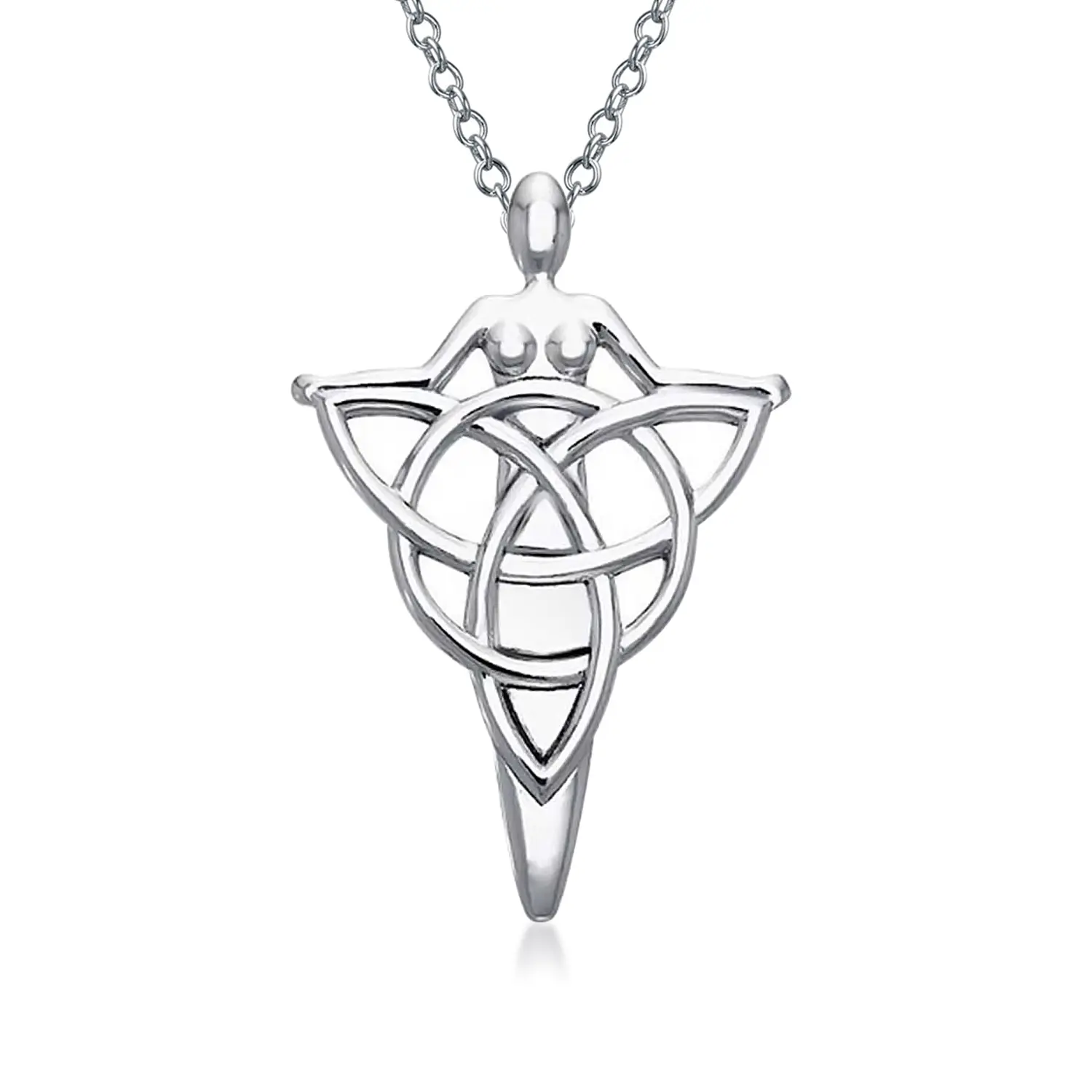 Irish Triquetra Celtic Danu Goddess Tree Protector Pendant Necklace Silver