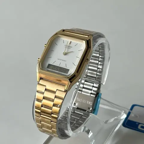 Casio Vintage 230 Watch Analog-Digital Retro Stainless Steel Bracelet Water-Resistant Alarm Stopwatch Calendar Unisex Classic Design