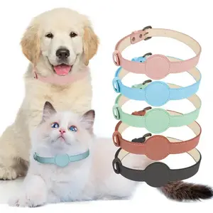 Collar Waterproof Faux Leather Pet Collar with Gps
