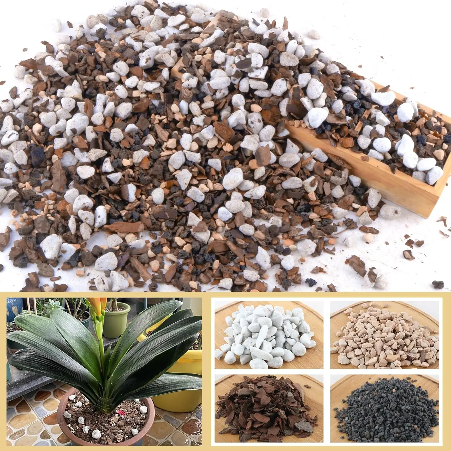 2 Quart Bonsai Soil Mix Lava,Pumice,Pine Bark and Calcined Rock,   Mix for Potted