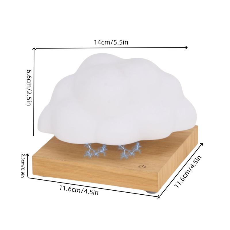 Magnetic Levitating Cloud Lamp Wireless Floating Night Light Auto Rotating LED Table Lamp with 3 Modes for Home Room Office Decor