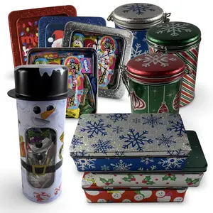 Holiday Candy Gift Tins | Fruity, Sour & Sweet Candy Mix | Choose Square Tin (1.5 lbs), Snowman Tin (12 oz) or Mixed Sweet & Sour Gummy Tins (1.5 lb)