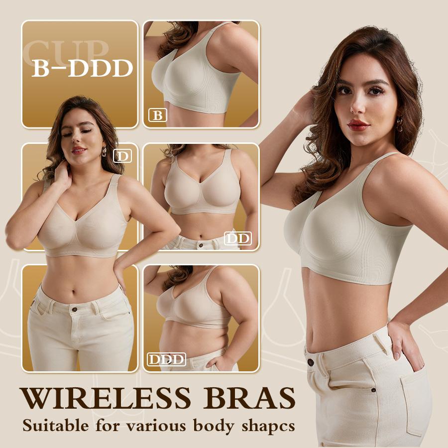 Womens Jelly Bras Full Coverage Wireless Supportive Bra Push Up Plus Size Comfort Soft No Underwire Seamless Comfortable Wireless T-Shirt Everyday Bras Wings Leopard Push-Up Print Set