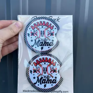 Baseball mama car coasters set of 2 Baseball mama car coasters set of 2