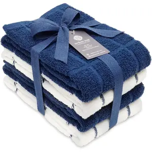 Terry Dish Towels, 4 pack16 x26 Inches, Super Soft and Absorbent Kitchen Towels,  for Kitchen Cleaning and Dish Washing | Navy Blue ...