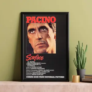 Scarface 1983 Classic Movie Poster, Vintage Film Fan Collectibles, Home Decor Wall Art