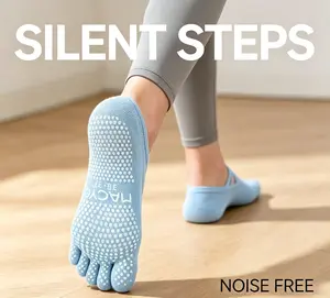 Five-Toe Yoga Socks with Full Sole Grip - Non-Slip & Breathable