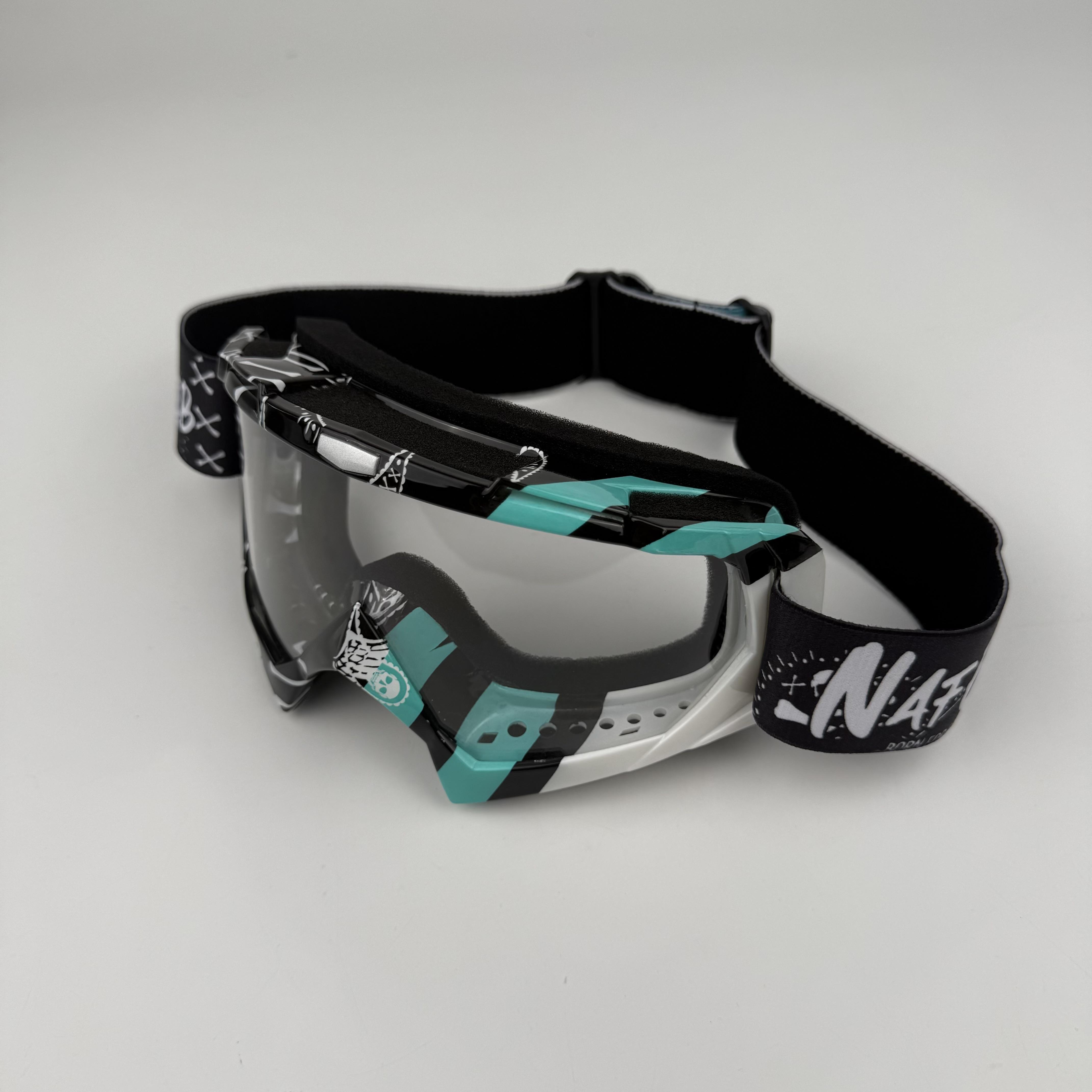 Motorcycle goggles with adjustable elastic strap and replaceable lenses, protective gear for riding, cycling, skiing, climbing, motorcycle accessories