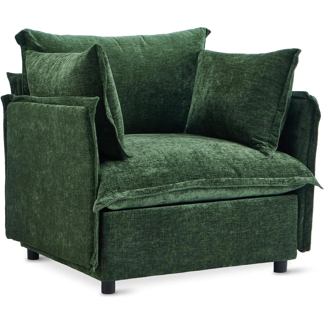 VINGLI 34" Oversized Accent Chair Reading Chair, Upholstered Armchair Soft Chenille Fabric Living Room Chairs Sofa for Adults Bedroom, Home Office, Play Room