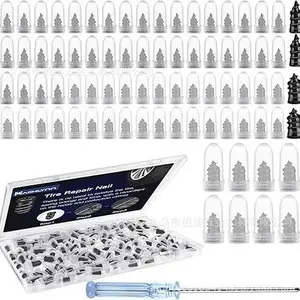 Passenger car vacuum tire repair kit for nails/studs, tire repair set, automotive patch screws, tire plug tool, rubber tire plugs