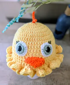 Crochet Chick Ruffle Hat – Handmade Baby Chick Hat – Cute Animal Beanie for Toddler, Child, Teen & Adult