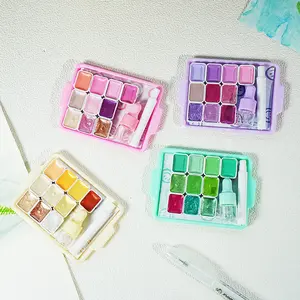 10 Colors Macaron Gouache Paint Set - Compact Solid Watercolor Travel Kit for Artists, Students & Starter Learners ﻿