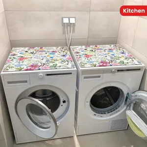 Protective Non-Slip Washer and Dryer Covers for the Top - Keep Laundry Room Organized and Dust-Free, Waterproof Silicone Print Household Mats