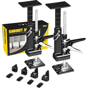 Cabinet Jacks 2 Pack for Installing Cabinets, Labor Saving Arm Jack with 360 LBS,0 to 23.4 inches, 3rd Hand Support System, Drywall Lift, Hand Lifting Jack Tool