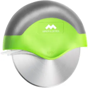 Pizza Cutter Wheel with Protective Blade Cover, Easy to Clean and Dishwasher Safe Ergonomic Pizza Slicer (Green)