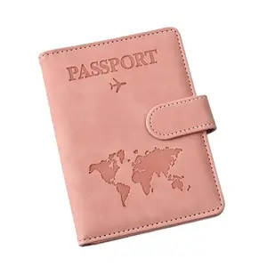 PU Leather Passport Holder,Multi-functional Durable Passport Cover with Magnetic Snap, Anti-magnetic and Anti-card Skimming Document Wallet
