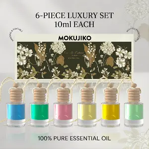 Car Hanging & Home Aromatherapy Essential Oils Set, 6x10ml 100% Pure Fragrance Oils for Car Air Freshener, Diffusers, DIY Candle Making & Car Decor - Multi-Scent Hanging Car Diffuser Kit