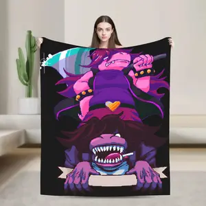 Susie Deltarune Blankets Quality Super Warm  Throw Blanket Autumn Camping Living Room Funny Bedspread  Warm Haven Textiles