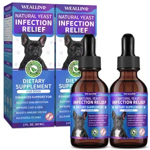 WEALLIN Dog Ear & Skin Relief Drops - Bacon Flavor 60ml - Soothes Itching Supports Healthy Ears Allergy Relief for Dogs, Yeast Infection Relief - Puppy Cleaner