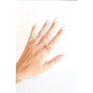 Gold Bow Ring - Beaded Blondes