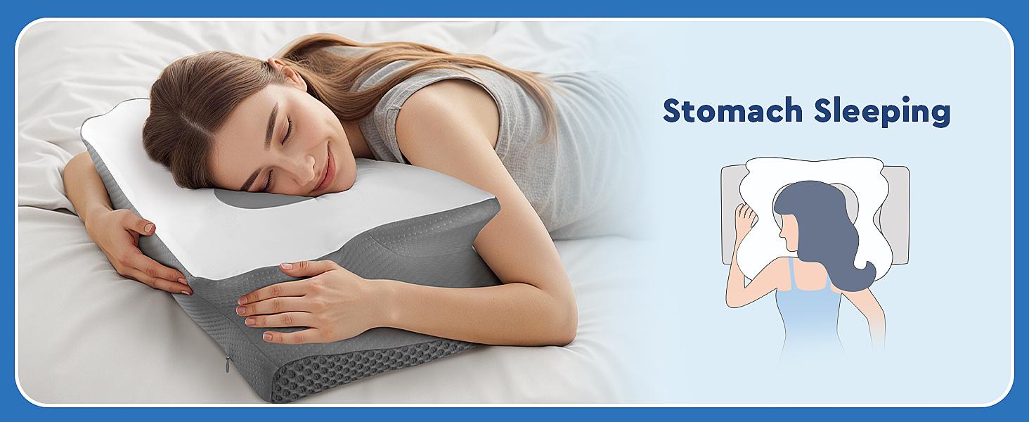 Cooling Memory Neck Pillow, Adjustable Ergonomic Memory Foam Cervical Support, Double-Sided Contoured Neck Support Pillow with Zoned Design, Extra-Large Armrest & Shoulder Support for Side, Stomach and Back Sleepers, CertiPUR-US Certified, Best Gift Cooling Memory Neck Pillow, Adjustable Ergonomic Memory Foam Cervical Support, Double-Sided Contoured Neck Support Pillow with Zoned Design, Extra-Large Armrest & Shoulder Support for Side, Stomach and Back Sleepers, CertiPUR-US Certified, Best Gift