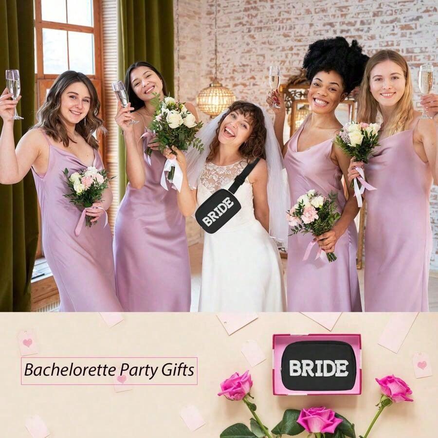 Bride Gifts, Bachelorette Gifts Bride Fanny Pack, Bride To Be Gifts Wedding Day Bachelorette Party Engagement Honeymoon, Pearl Bride Belt Bag White