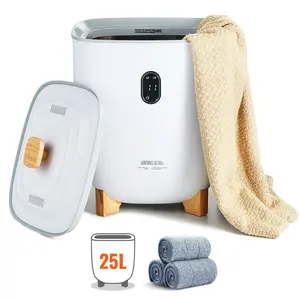 Large Capacity Towel Warmer 25L Bucket With Dual Heating Modes, 20/40/60/90 Min Auto Shutoff, Bottom Heating Columns, LED Display, Ideal For Bathroom Spa Towels Robes Blankets Pajamas