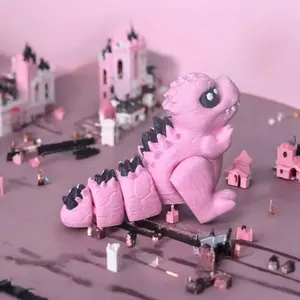 Lil' Chunk the Tiniest, Chunkiest, Most Adorable Chunkazilla Flexi Kaiju Lizard dark home