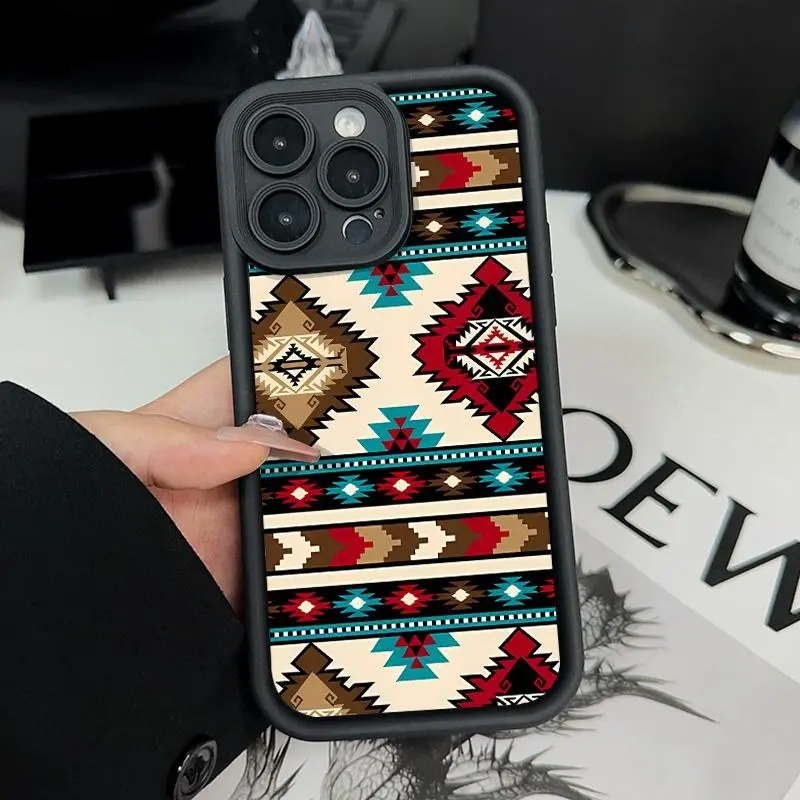1.2mm Super Soft Durable Silicone Shockproof Cellphone Case, Tribal Elegance Design Mobile Phone Accessory for iPhone 11-17 Pro, ProMax, Air, Plus - Non-Slip, Drop Protection, Fashion Gift Cellphone Accessory
