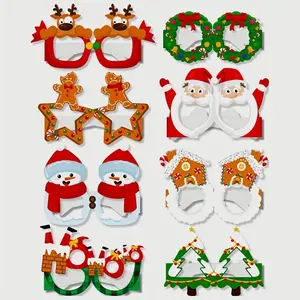 8 Pack Christmas Party Glass Glasses, Perfect for Holiday Celebrations, Festive Decorative Eyewear, Ideal for Parties & Events