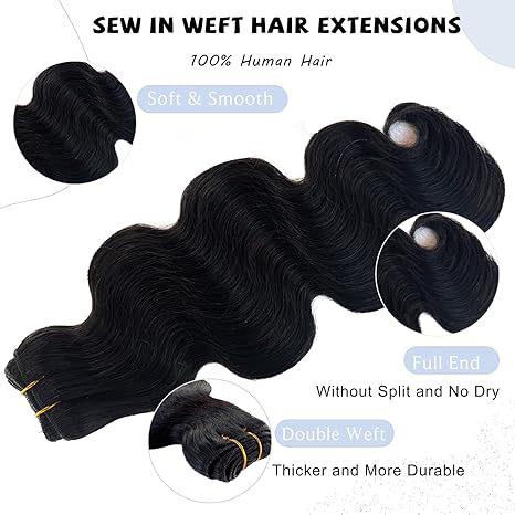 12A Body Wave Bundles Human Hair 18 20 22 Inch 100% Real Raw Human Hair Bundles Body Wave,No Tangle Shedding,Triple Lifespan Virgin Hair Extensions Thick Weave Reusable