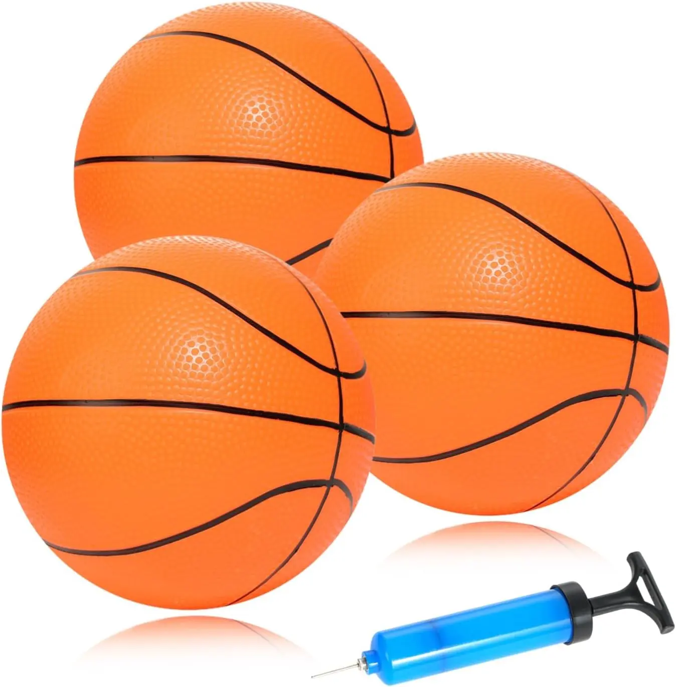 "Mini Basketballs 3 Pack - 7 Inch Small Basketball Size 3 Set with Pump Needle - Ideal for Mini Hoop, Outdoor & Indoor Play - Kids Basketball"