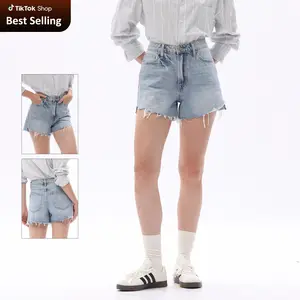 ONESO Women High Waisted Jeans Shorts Casual Denim Shorts Boyfriend Summer Womenswear Streetwear Bottom