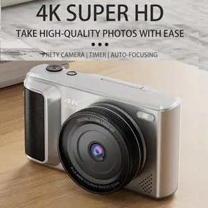 4K Ultra HD Digital Camera, 64MP Compact 16x Optical Zoom, Includes 64GB Card, Anti-Shake Function, Flip Screen 2.8" 180° Selfie Camera for Students