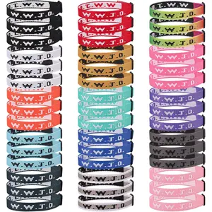 45 count WWJD Bracelet Pack for Women Men, Christian  Wristbands Gifts, W.W.J.D Adjustable Bracelets What Would  Do Bracelet