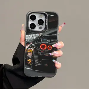 IPhone 16 Promax Black Gtr sports car Phone Case Anti Drop Protective Case Suitable for iphone 15 14 13 12 11 XS Plus Acrylic Phone Case