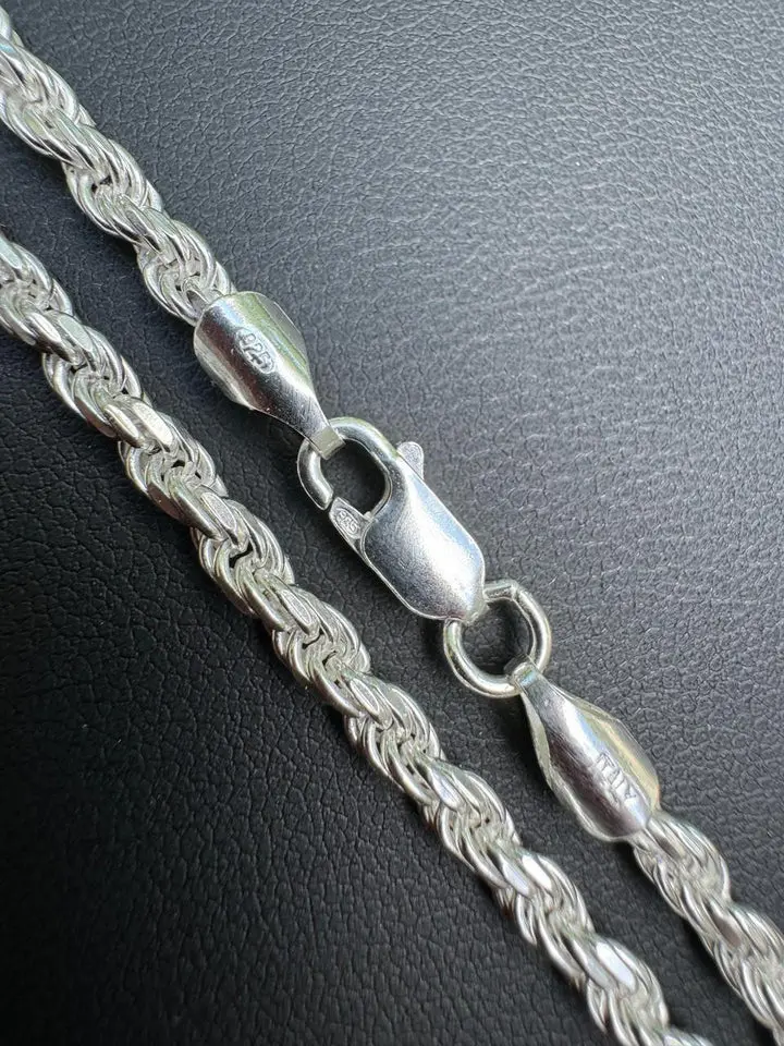 20” 5mm 925 Sterling Silver Rope Chain Necklace