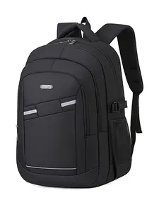 Unisex Nylon Backpack, Casual Style for All Seasons, Large Capacity Laptop Bag, Business Travel Backpack, Ideal for Hiking & Daily Use, Solid Pattern Design
