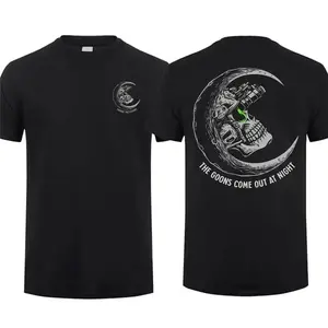 FEEGO The Goons Come Out At Night T-Shirt, Tactical Gear Graphic Tee With Military Style Design, Streetwear Cotton Top For Gun Enthusiasts And Outdoor Lifestyle, Casual Menswear